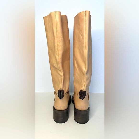 We The Free Leather Beau Tall Rider Boots Metal Toe in Fawn Tan NIB‎ VERY RARE - Picture 9 of 14